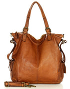 Cannole. Stor urban shoppingväska i läder för kvinnor, A4 XL, läder ★