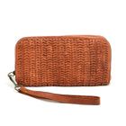 Zellini ● Stor läderplånbok - handväska 2-i-1 Unisex. Flätat italienskt läder