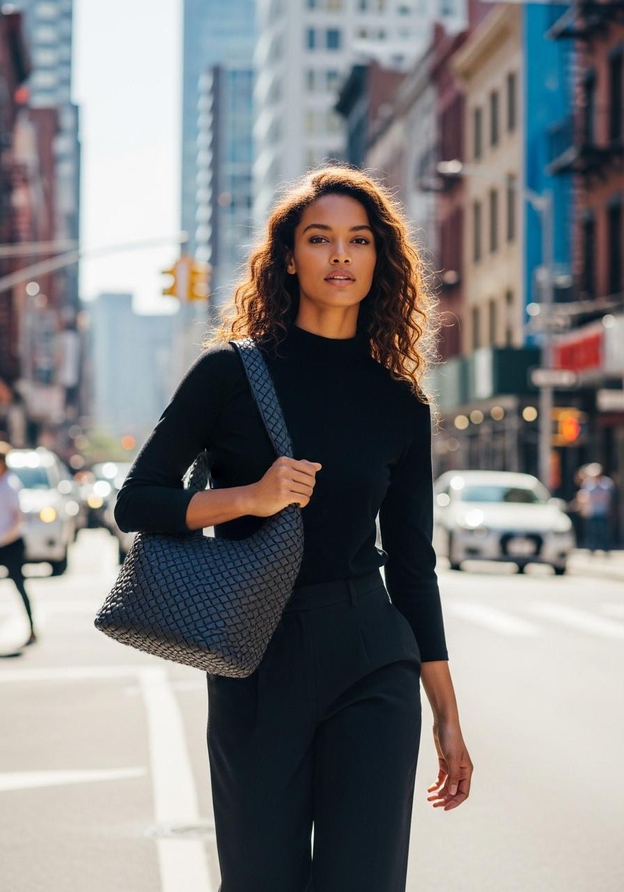 Bindle Bag Hobo ● Torba damska na ramię z plecionej skóry włoskiej