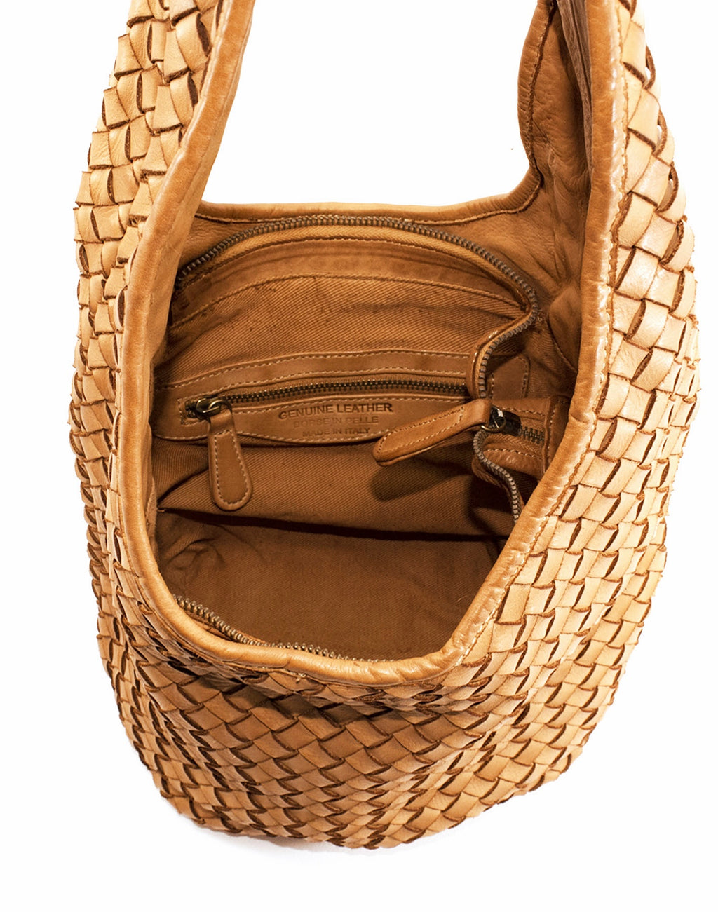 Bindle Bag Hobo ● Torba damska na ramię z plecionej skóry włoskiej