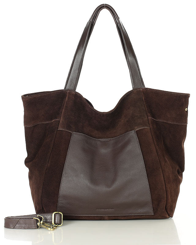 Shopper bag CATANIA Sue. Damstas på axlar Shopper Bag av italienskt rödbrunt damm