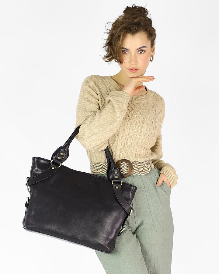 LONDON Damska biznesowa torba na ramię z włoskiej skóry.