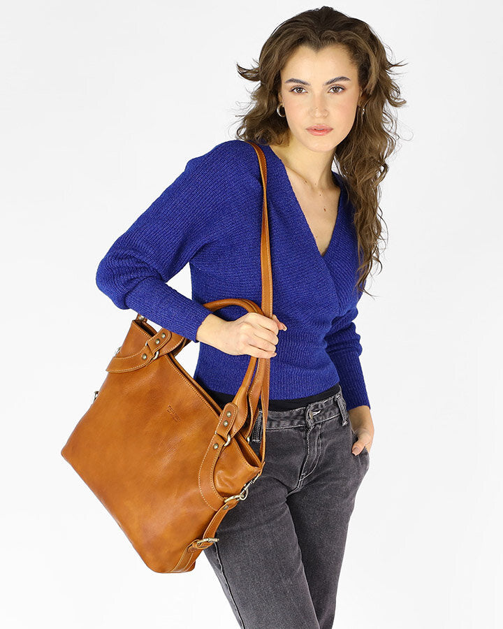 LONDON Damska biznesowa torba na ramię z włoskiej skóry.