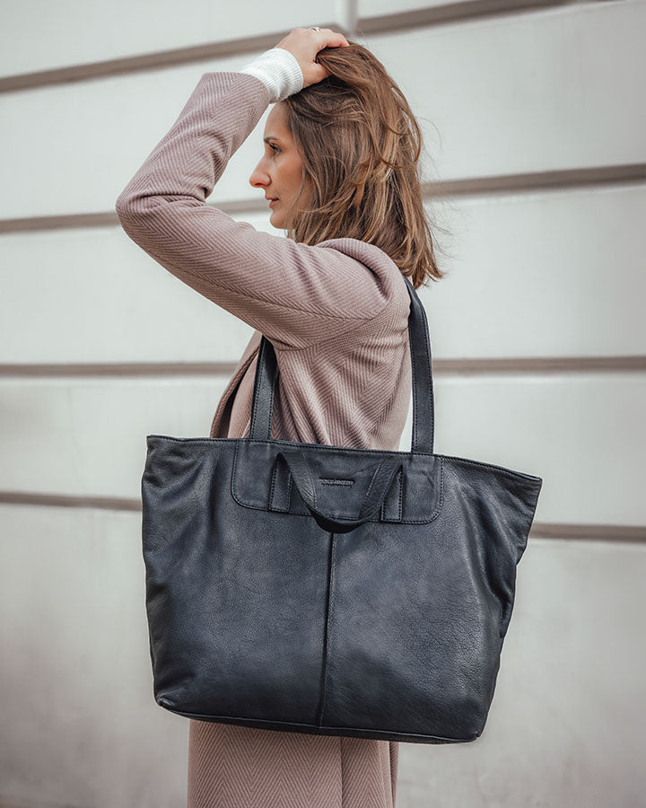 TREVISO. Damska torba na ramię Tote Bag z włoskiej skóry naturalnej