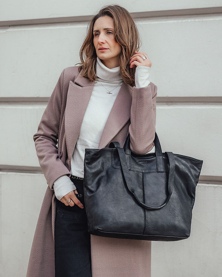 TREVISO. Damska torba na ramię Tote Bag z włoskiej skóry naturalnej