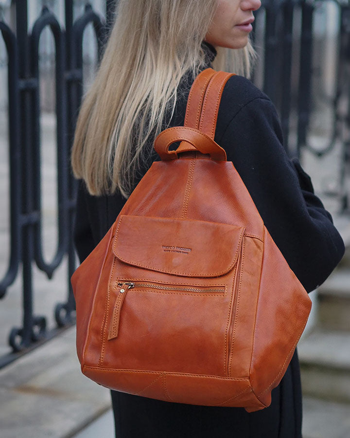 BOCCACCIO. Damski plecak miejski z włoskiej skóry naturalnej