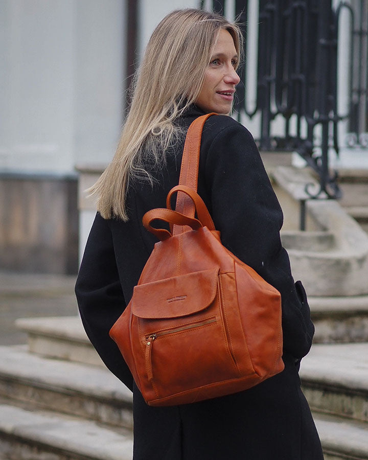 BOCCACCIO. Damski plecak miejski z włoskiej skóry naturalnej