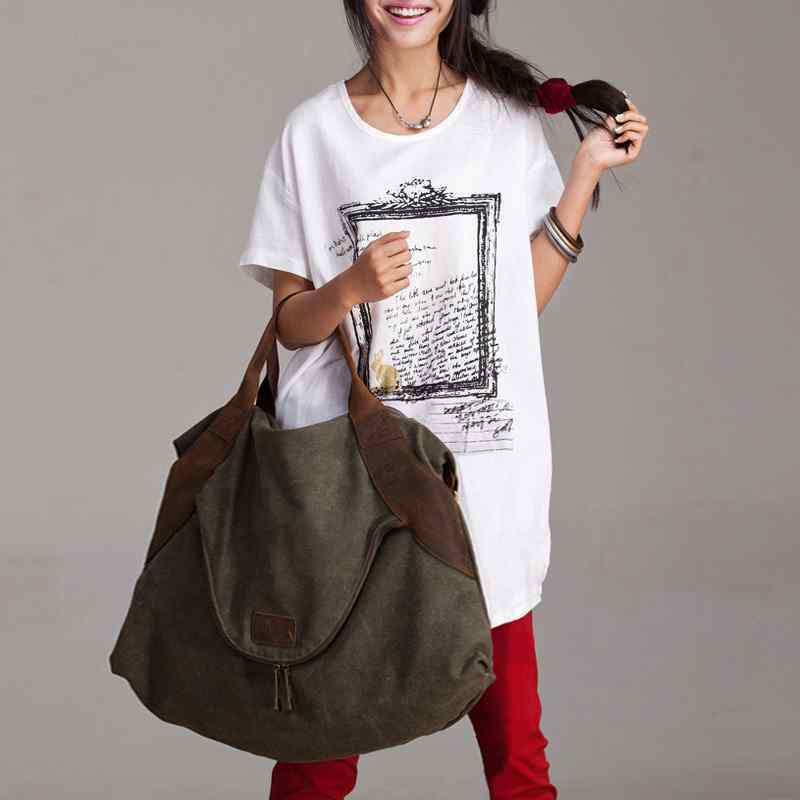 MARK VINTAGE Duża damska materiałowa torba na ramię