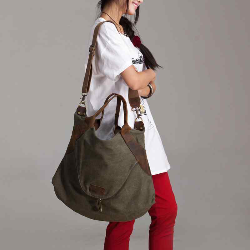 MARK VINTAGE Duża damska materiałowa torba na ramię