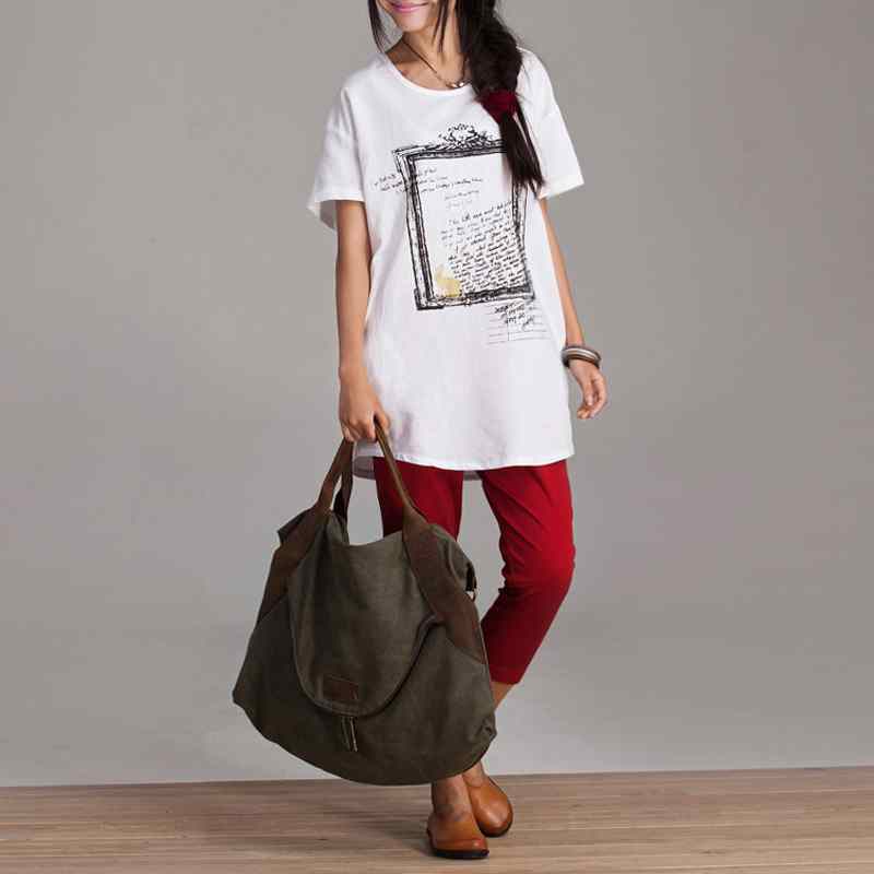 MARK VINTAGE Duża damska materiałowa torba na ramię