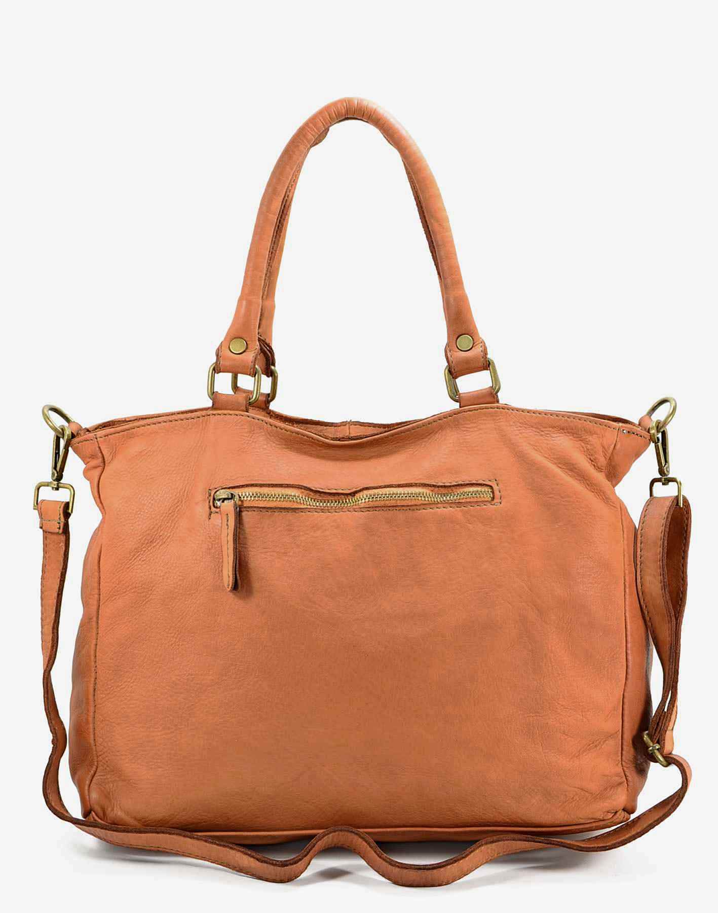 Atulla ● Stor axelremsväska i läder för kvinnor i boho-stil. A4