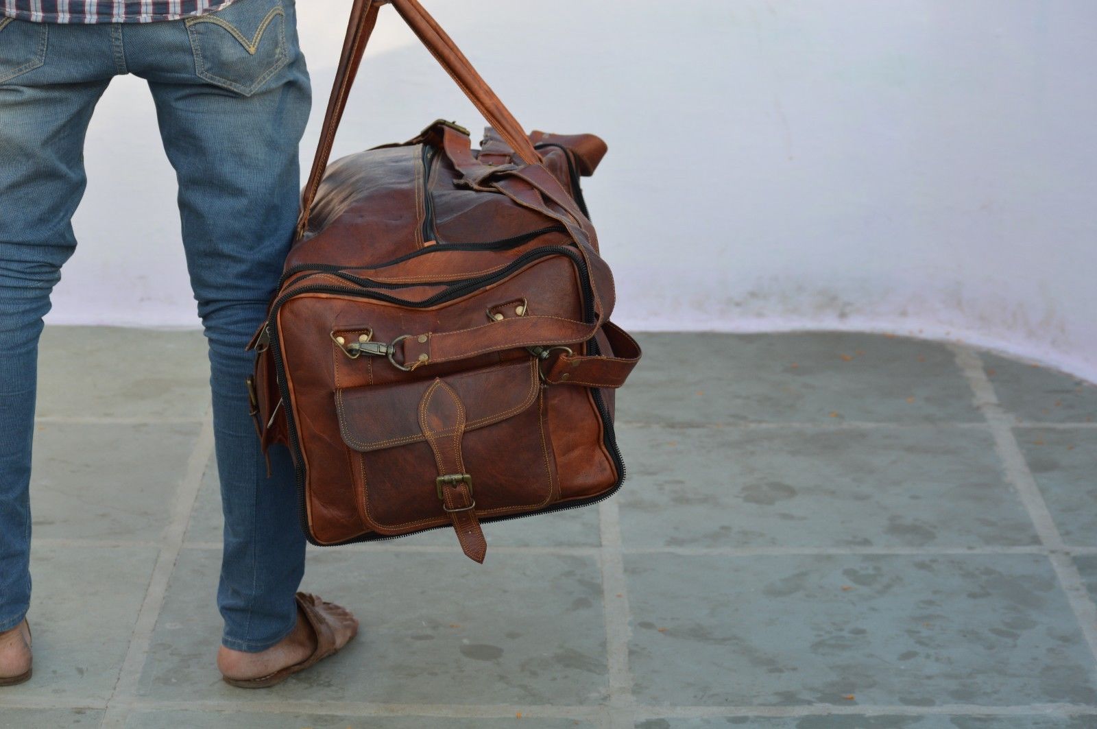 AMMAN VINTAGE Skórzana torba podróżna Unisex 30"