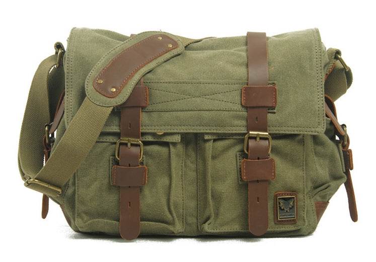 ADVENTURE Męska torba na ramię materiałowa armygreen