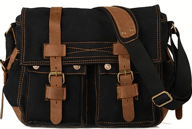 ADVENTURE Męska torba na ramię materiałowa black