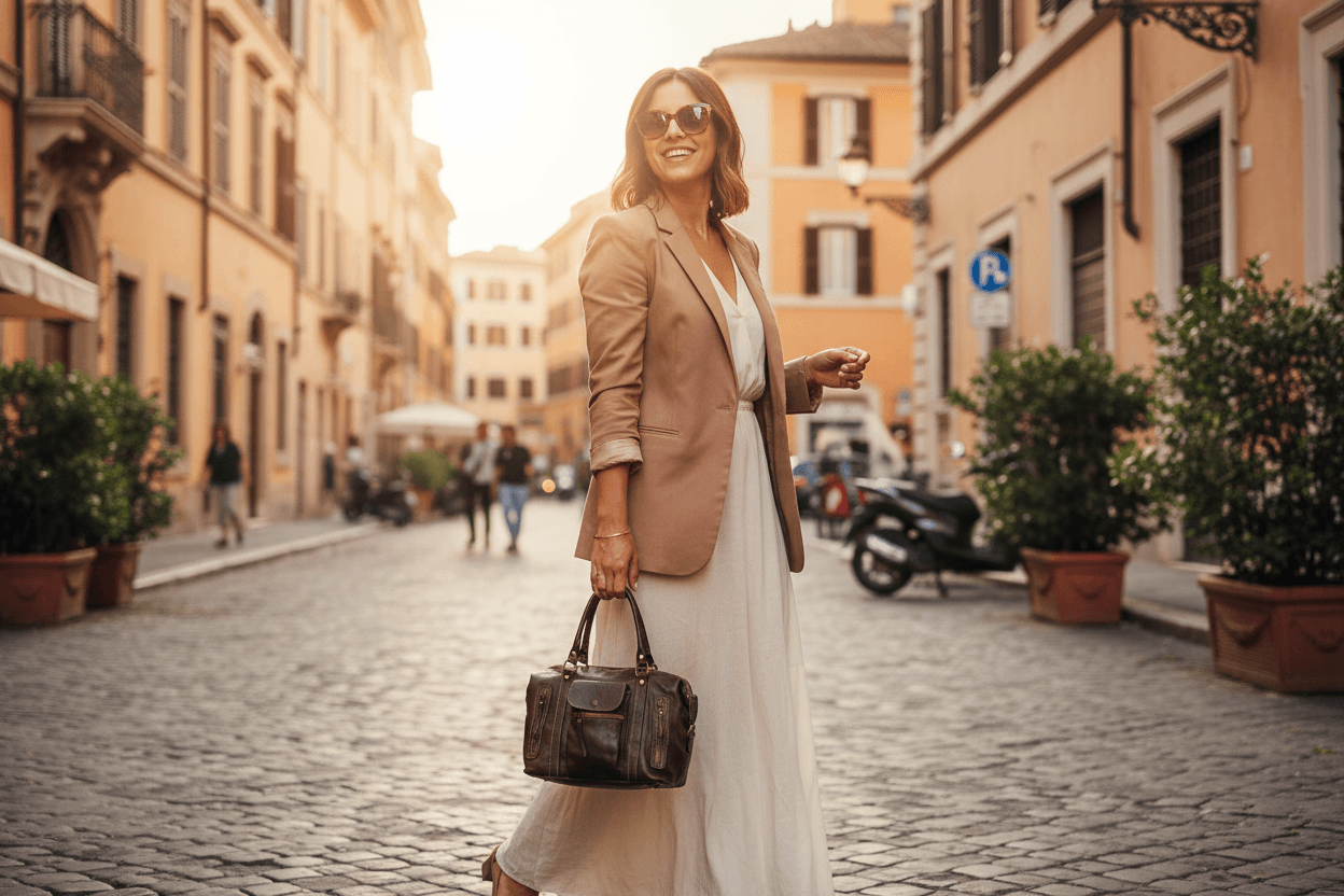 stor bowler-väska italienskt läder kvinna brun optimal organisation och chic