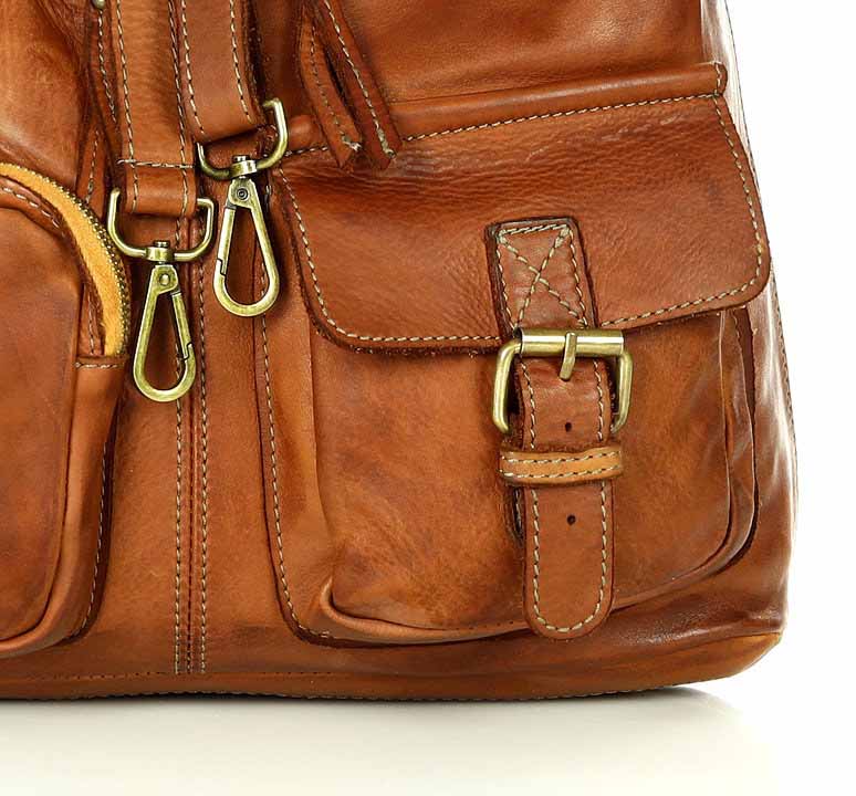 (outlet) Alessia ● Urban, axelremsväska i läder för kvinnor med fickor