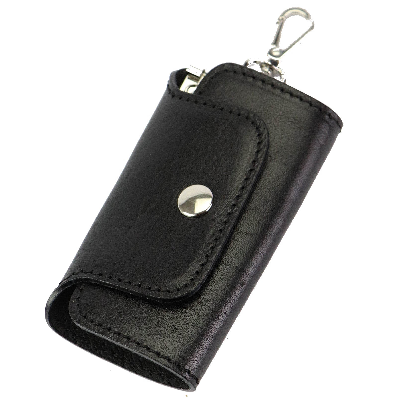 Nyckelfodral i läder i italienskt äkta läder Svart