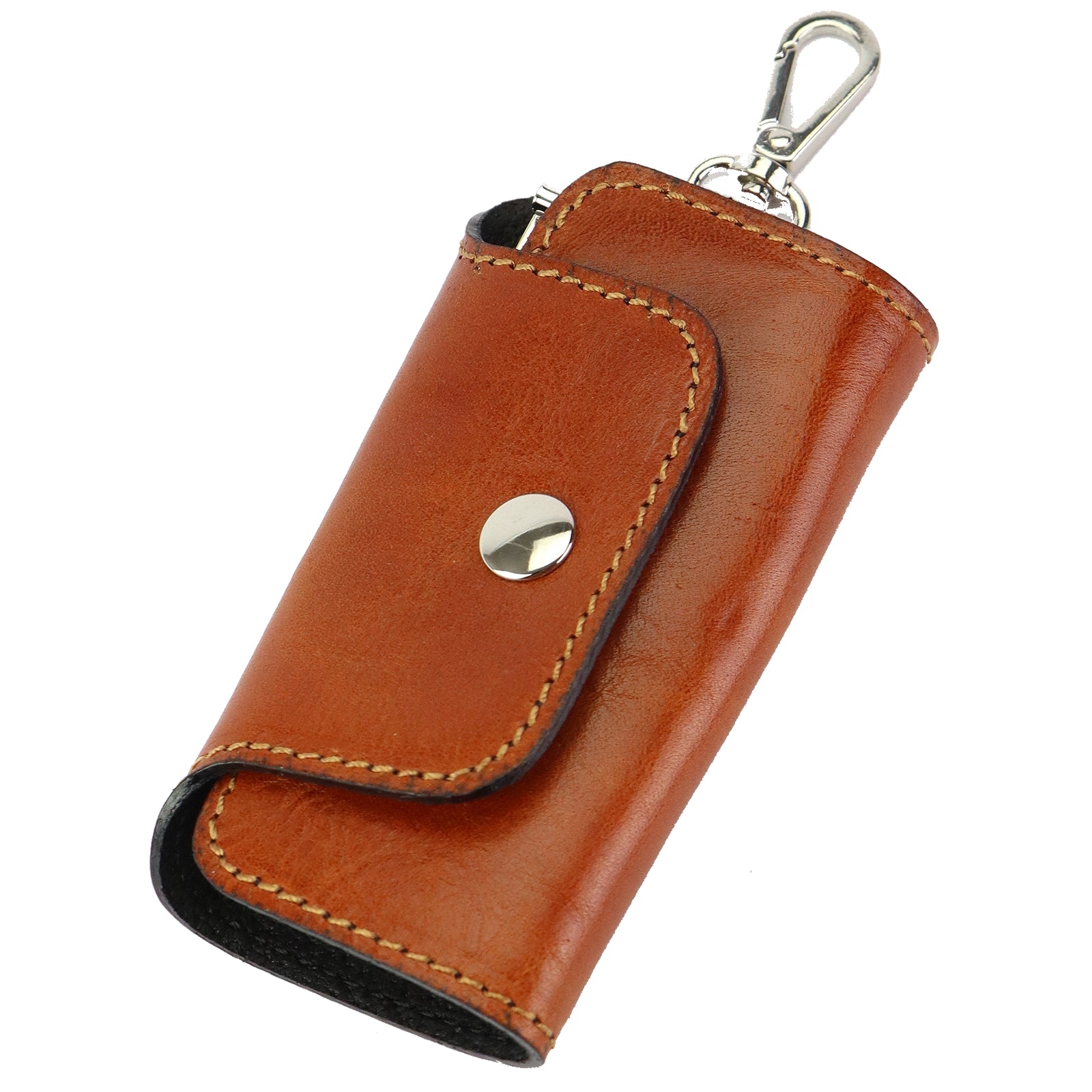 Nyckelfodral i italienskt äkta läder cognac