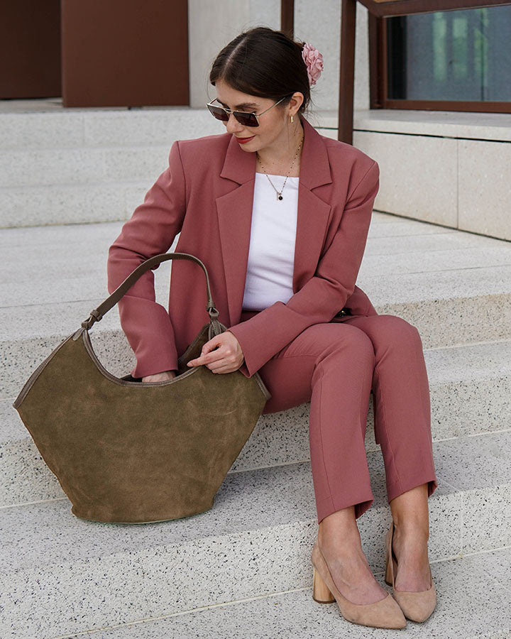 Tote Bag damaxelväska i italiensk mocka