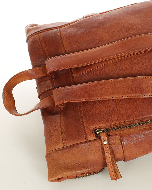 Marconi. Klasyczny skórzany plecak unisex z kieszenią na laptopa.