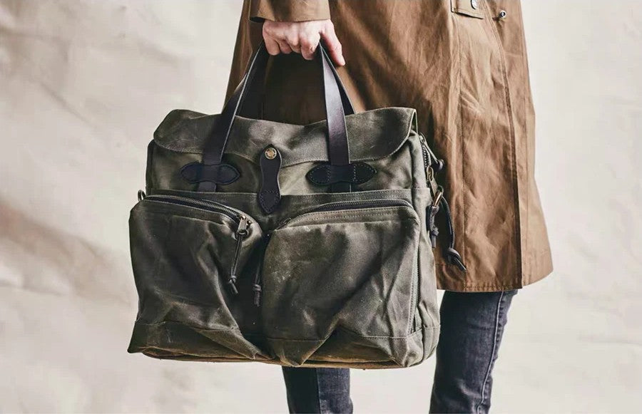 WAXMit XL Stor unisex axelremsväska i tyg för affärsbruk. Vaxad