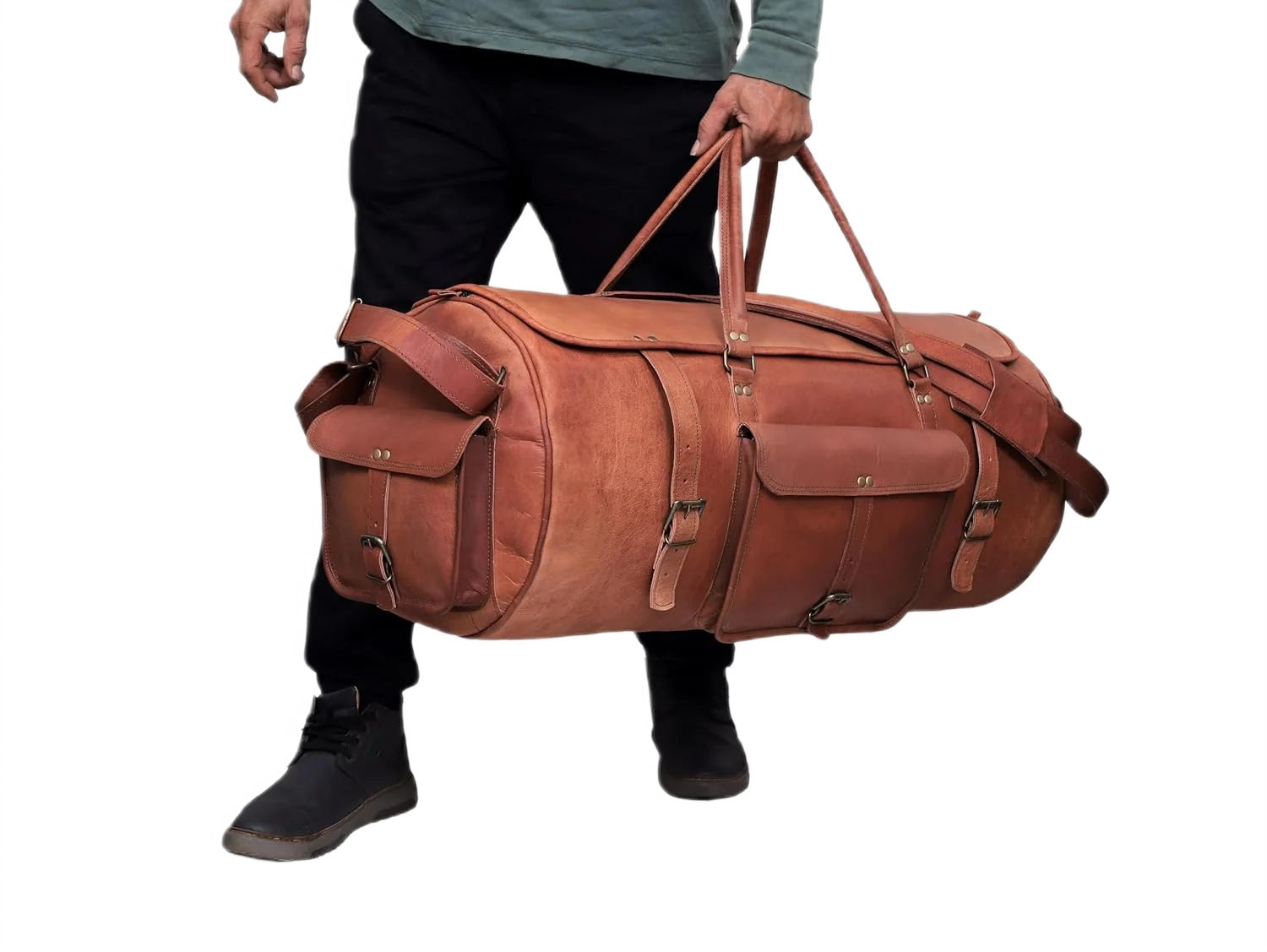 VINTAGE MAX ADVENTURE Resväska i läder med ryggsäcksfunktion. Unisex 30"