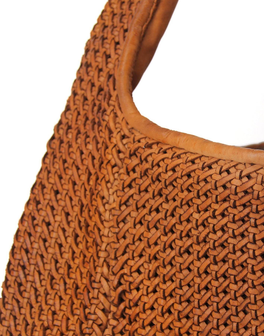 Acuera intrecciato 2 ● Pleciona, skórzana damska torba na ramię - worek Hobo