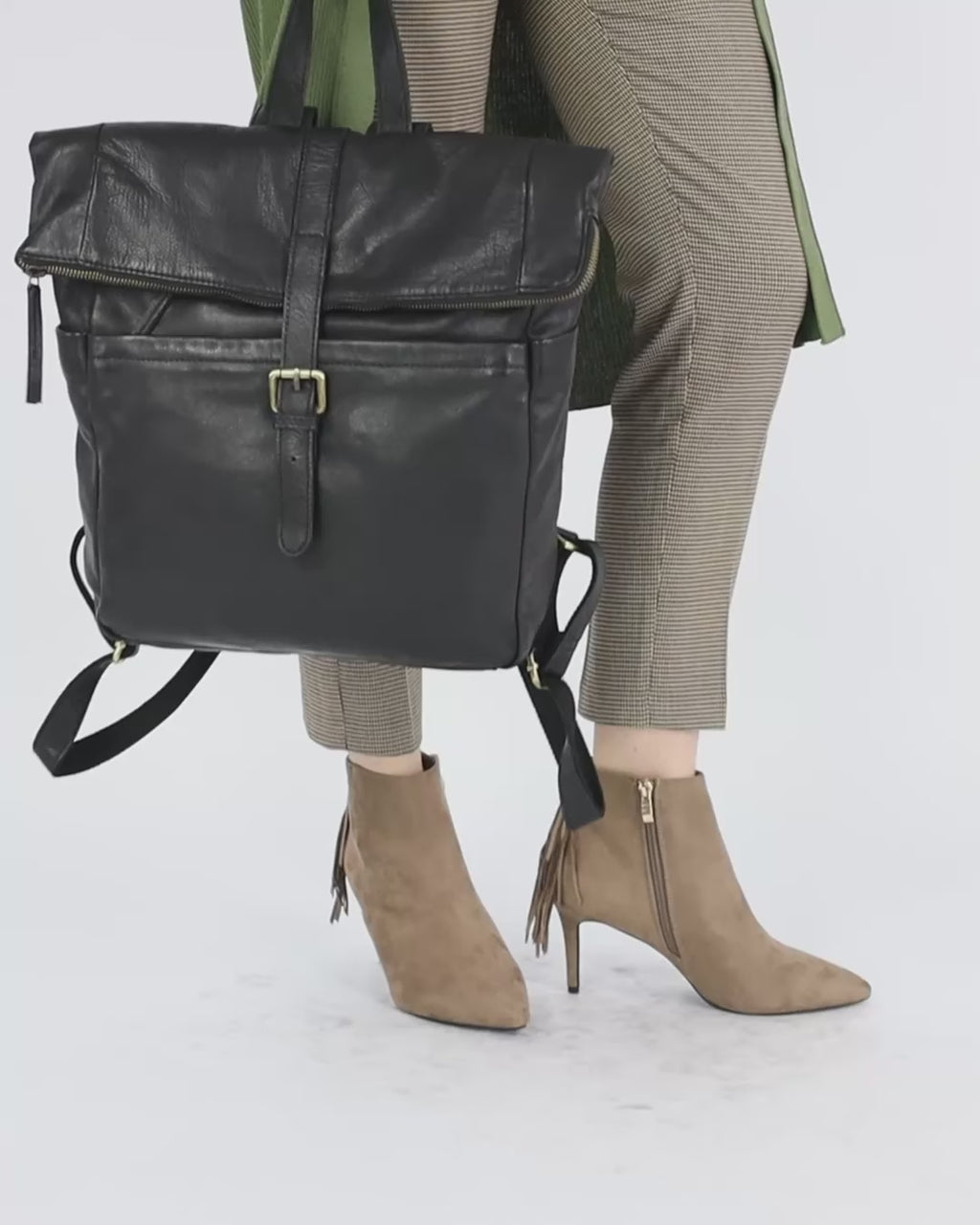 Marconi Leather City Backpack with Laptop Pocket. Unisex