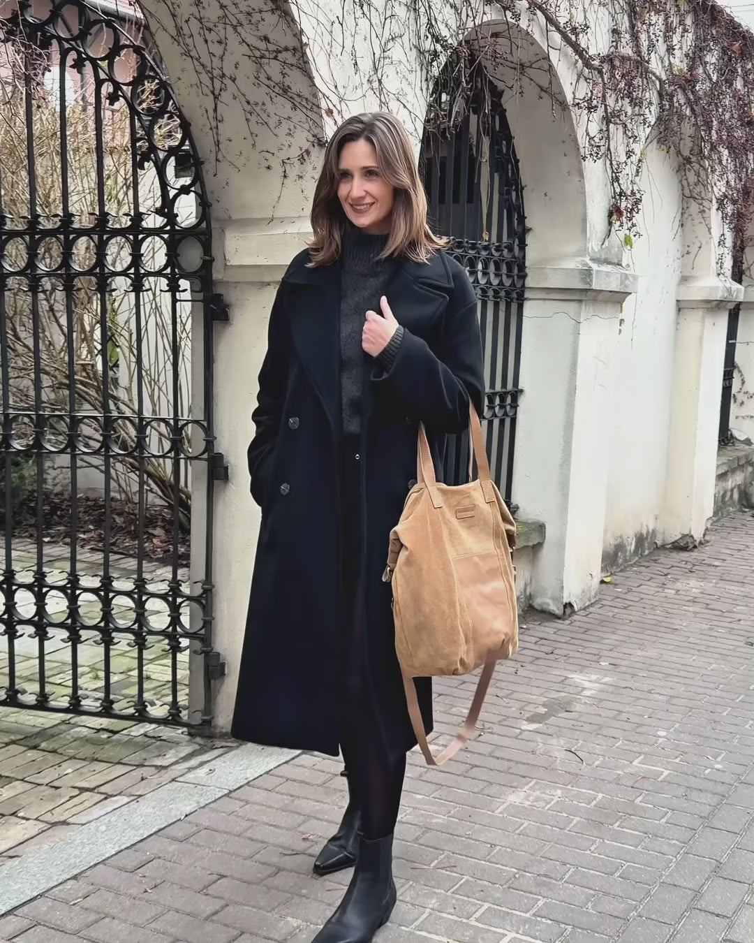 CANDINI GRANDE Sue. Damaxelväska i italiensk mocka