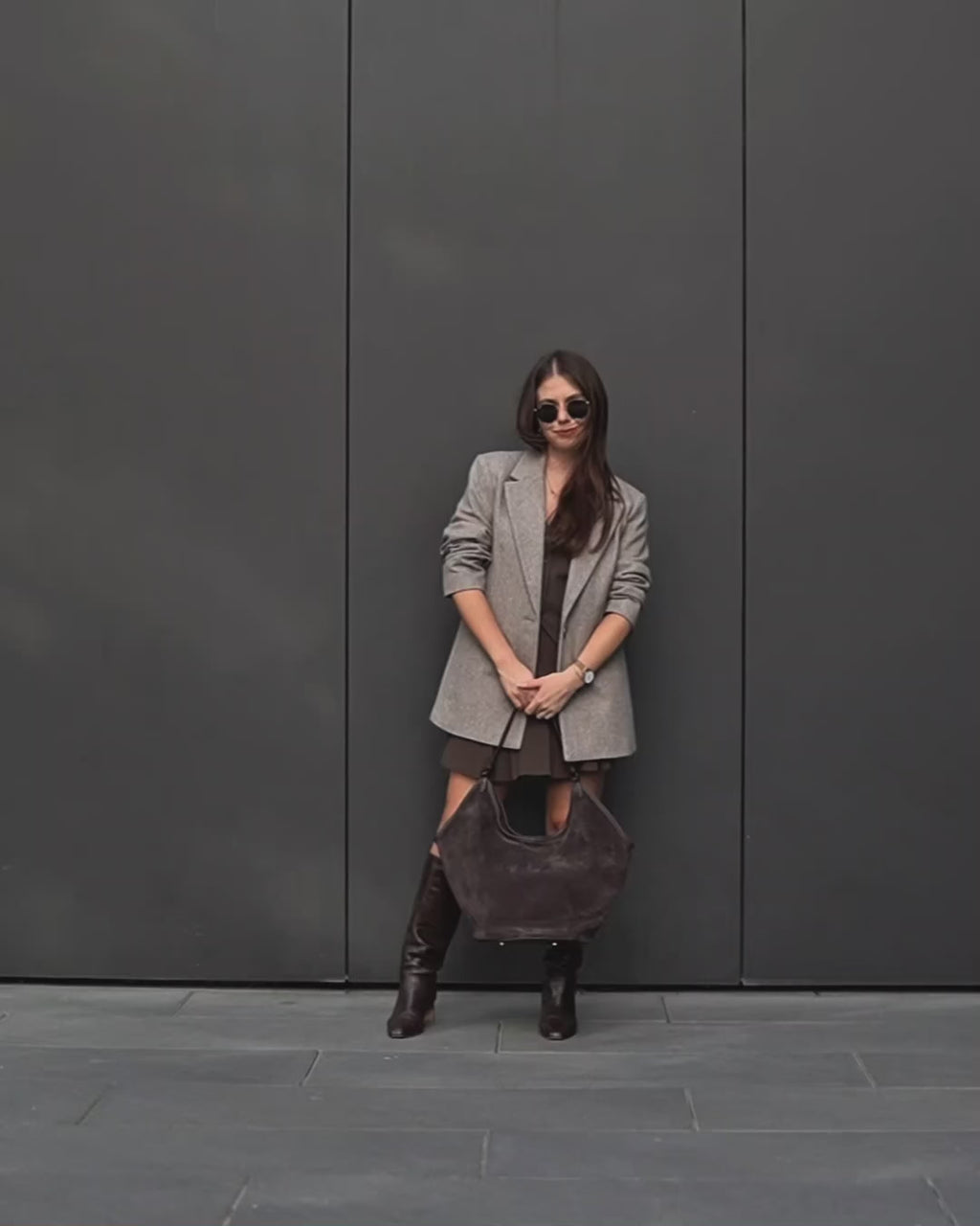 BOLOGNA Sue. Tote Bag damaxelväska i italiensk mocka