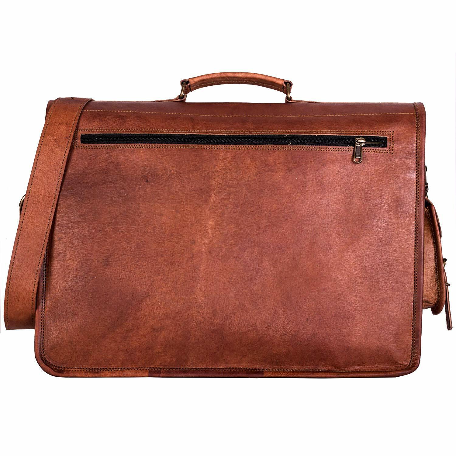 RAHAN VINTAGE Skórzana teczka - aktówka z surowej skóry