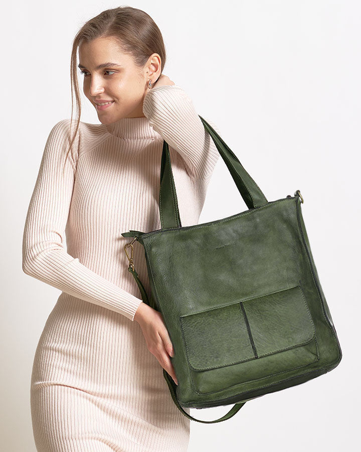 Carrara Tote. Skórzana damska torba shopper na ramię A4.