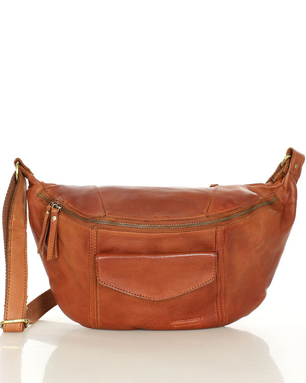 Torq. Stor läderväska - crossbody kidney XL för kvinnor