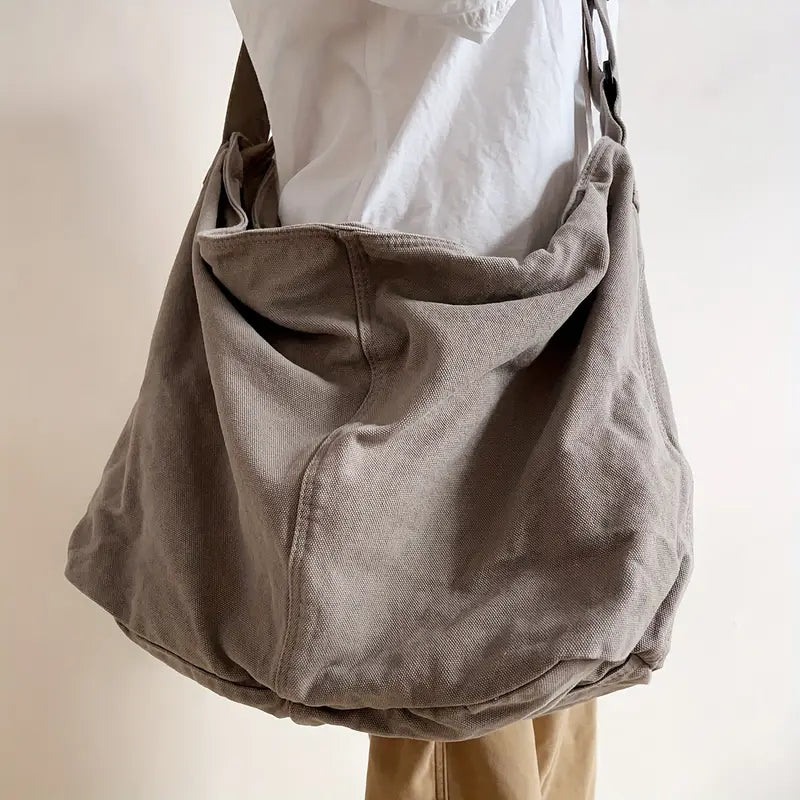 VIVIANE Lużna damska materiałowa torba na ramię - worek crossbody